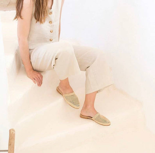 Sandali in rafia fatti a mano in Marocco, sandali boho in rafia: 7 US