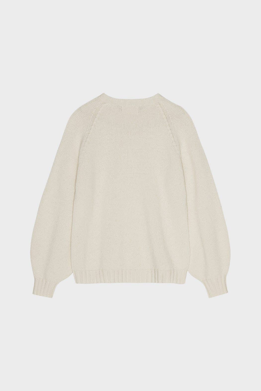 Maglione Sienna moshi moshi mind in lana riciclata, ecru, taglia M