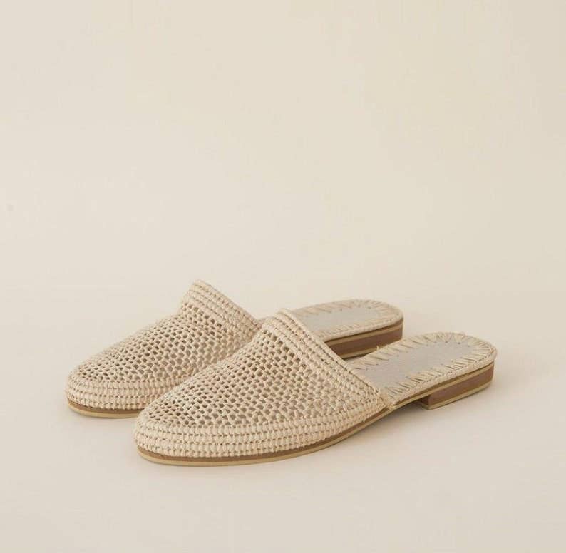 Sandali in rafia fatti a mano in Marocco, sandali boho in rafia: 7 US