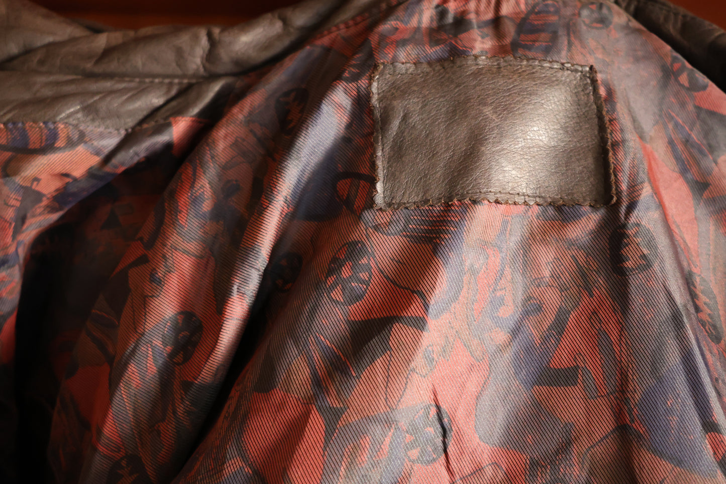 Brown leather bomber