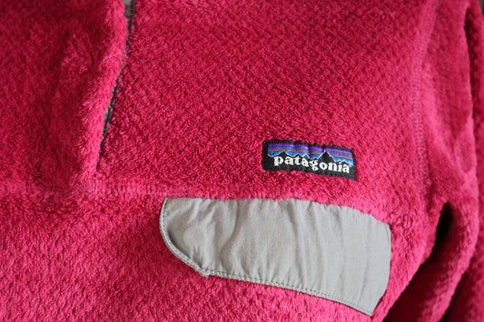 Hot pink Patagonia fleece jacket