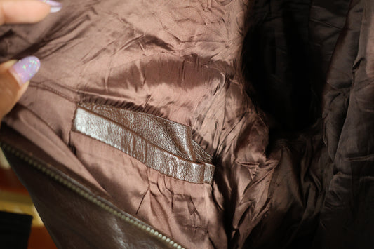 Bomber in pelle marrone