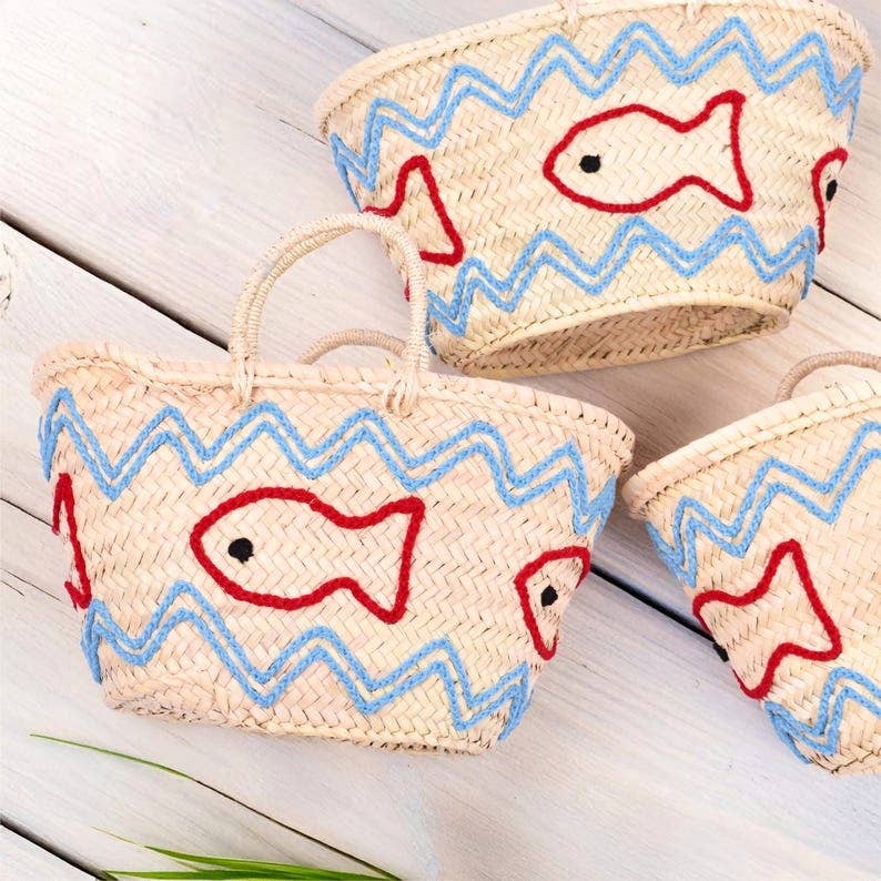 Handmade French Basket Bag – Natural Straw Beach Tote