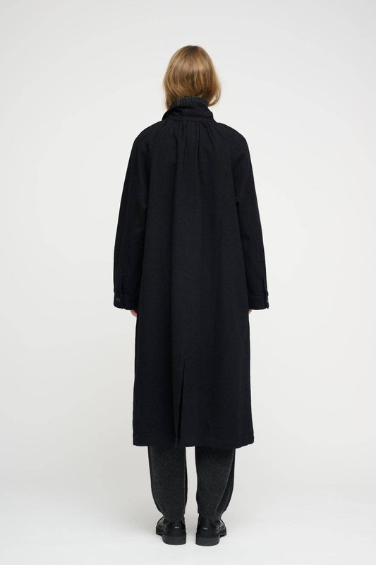 Cappotto lungo Eloise moshi moshi mind in tela di cotone biologico, nero, taglia M