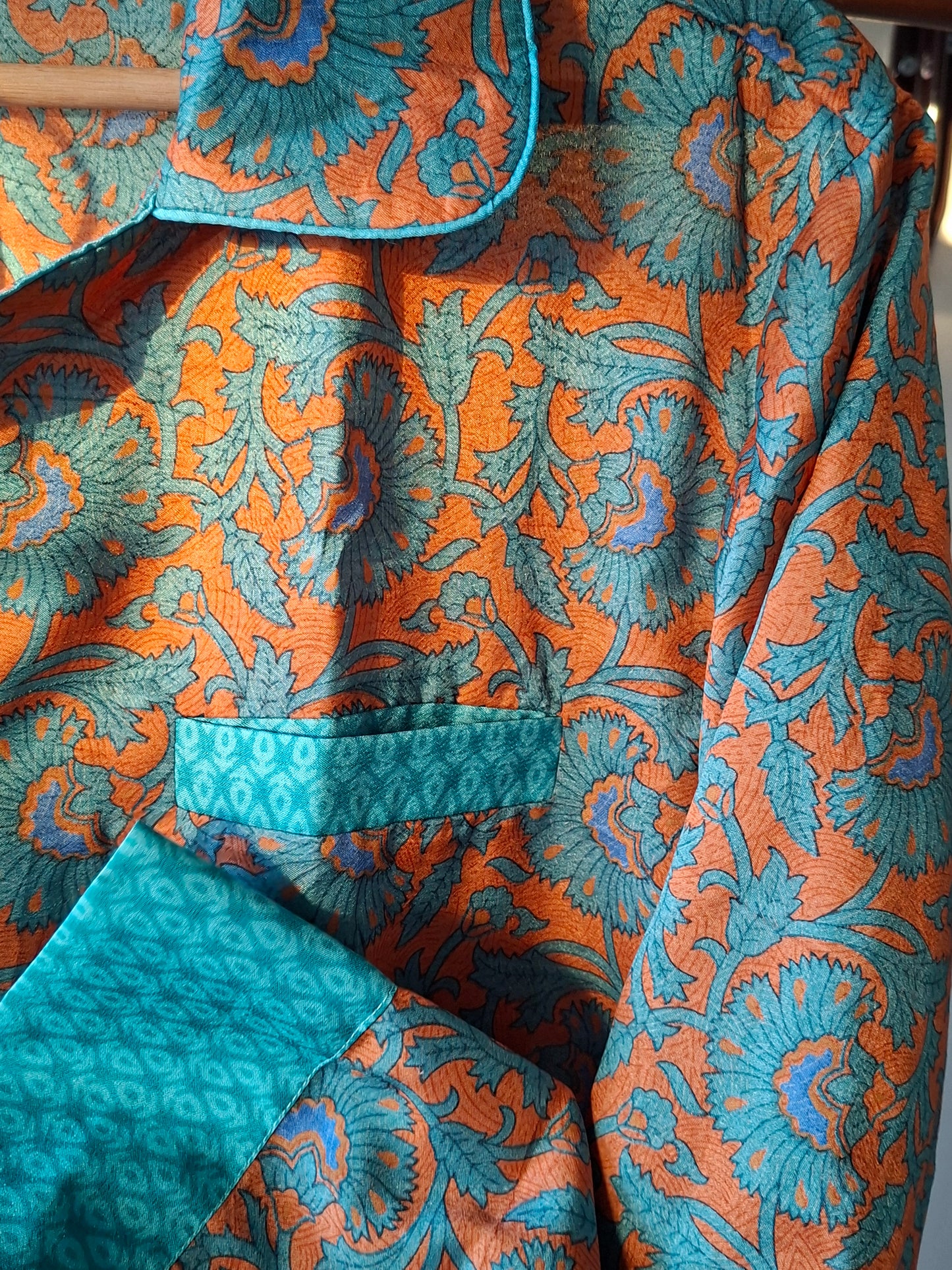 Outdoor Pyjama orange I Was a Sari sustainable fashion