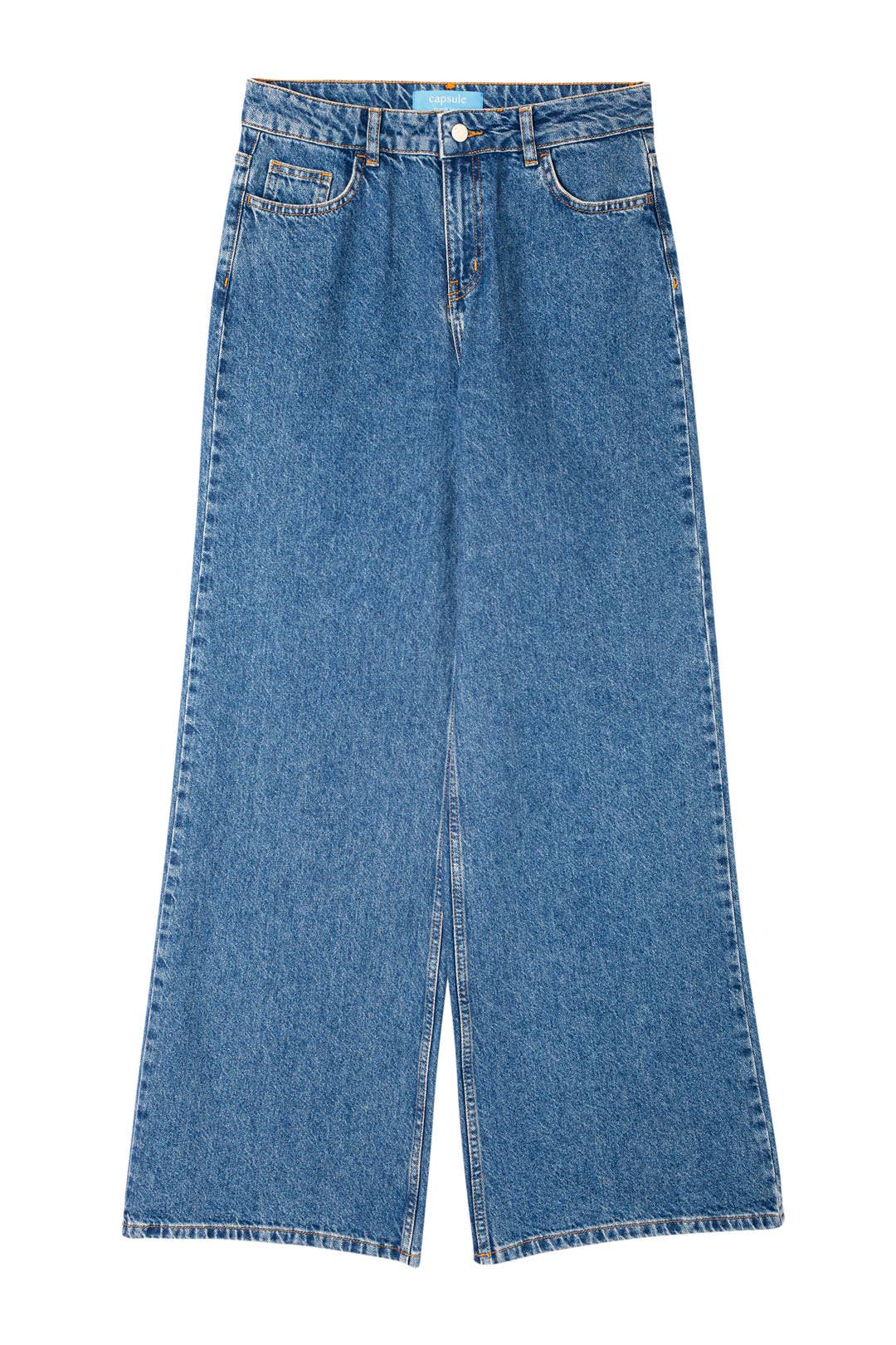 Jeans Harlem CAPSULE a gamba larga in denim di cotone, blu, taglia S