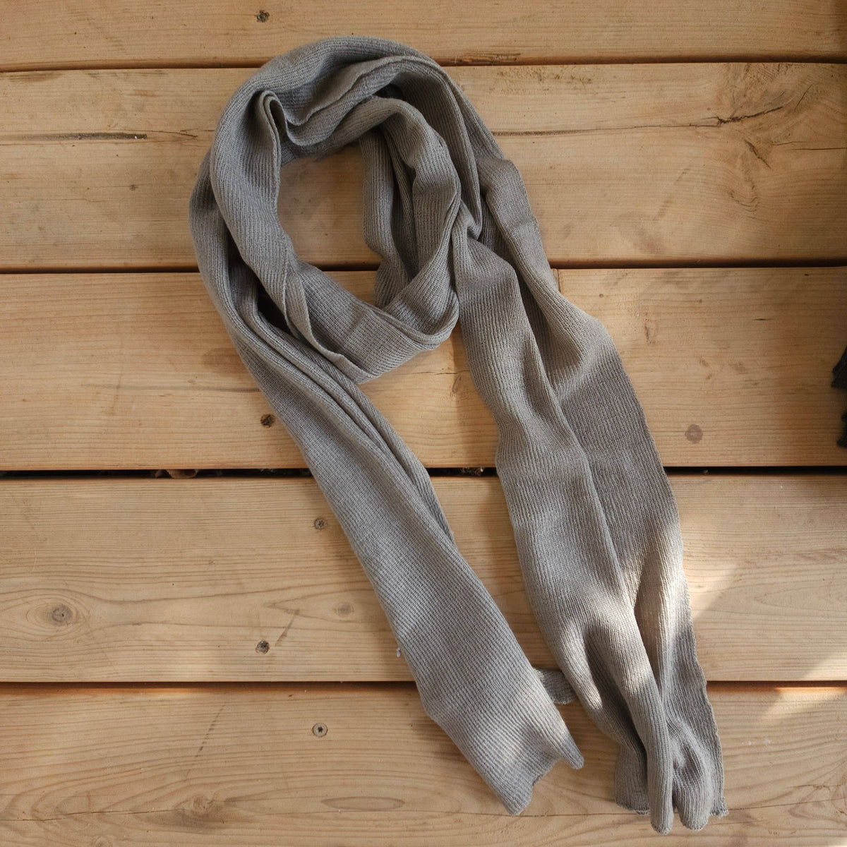 100% Merino wool scarf for men or women - Unisex beige wool: Beige