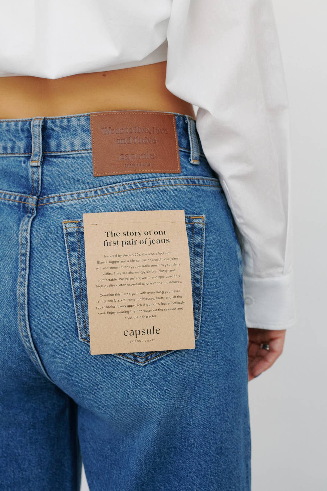 Jeans Harlem CAPSULE a gamba larga in denim di cotone, blu, taglia M