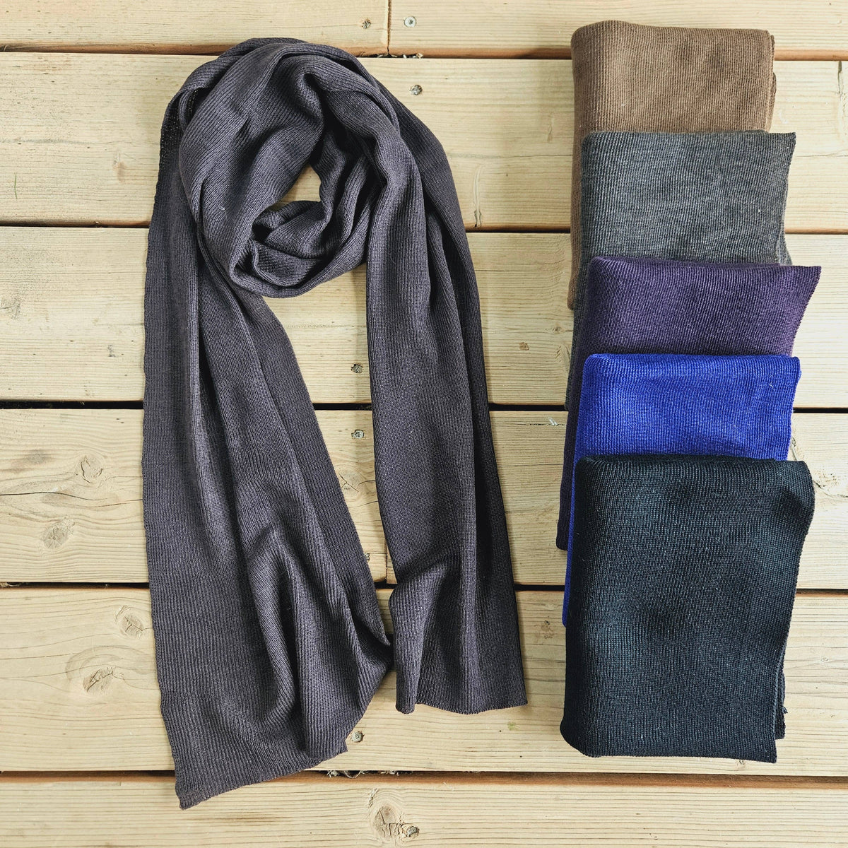 100% Merino wool scarf for men or women - Unisex beige wool: Beige
