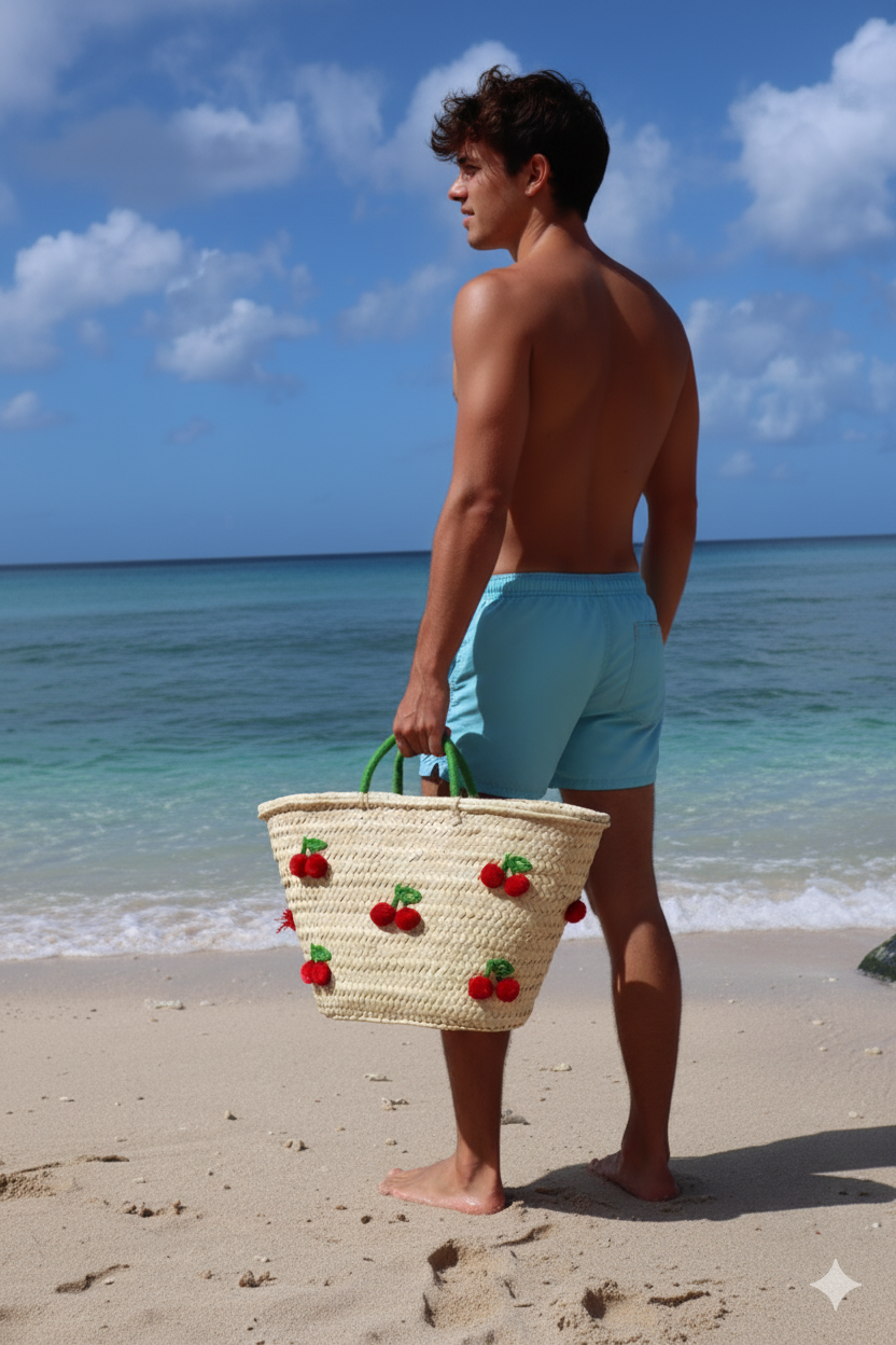 French basket bag, Natural Bag, Beach Bag, Handmade Bag