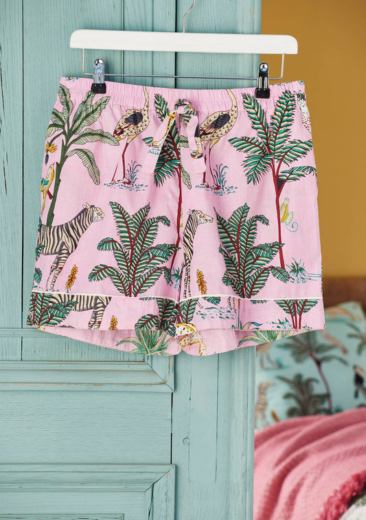 Jungle Print Short Pyjamas - Pink: Medium(M)