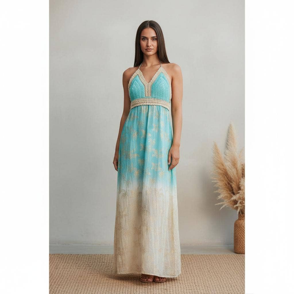 Isla Bonita By SIGRIS Long Midi Dress 38473: Azul / M