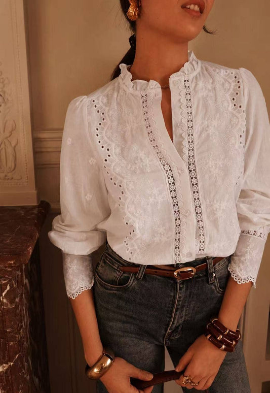Blandine shirt: Blanc / M