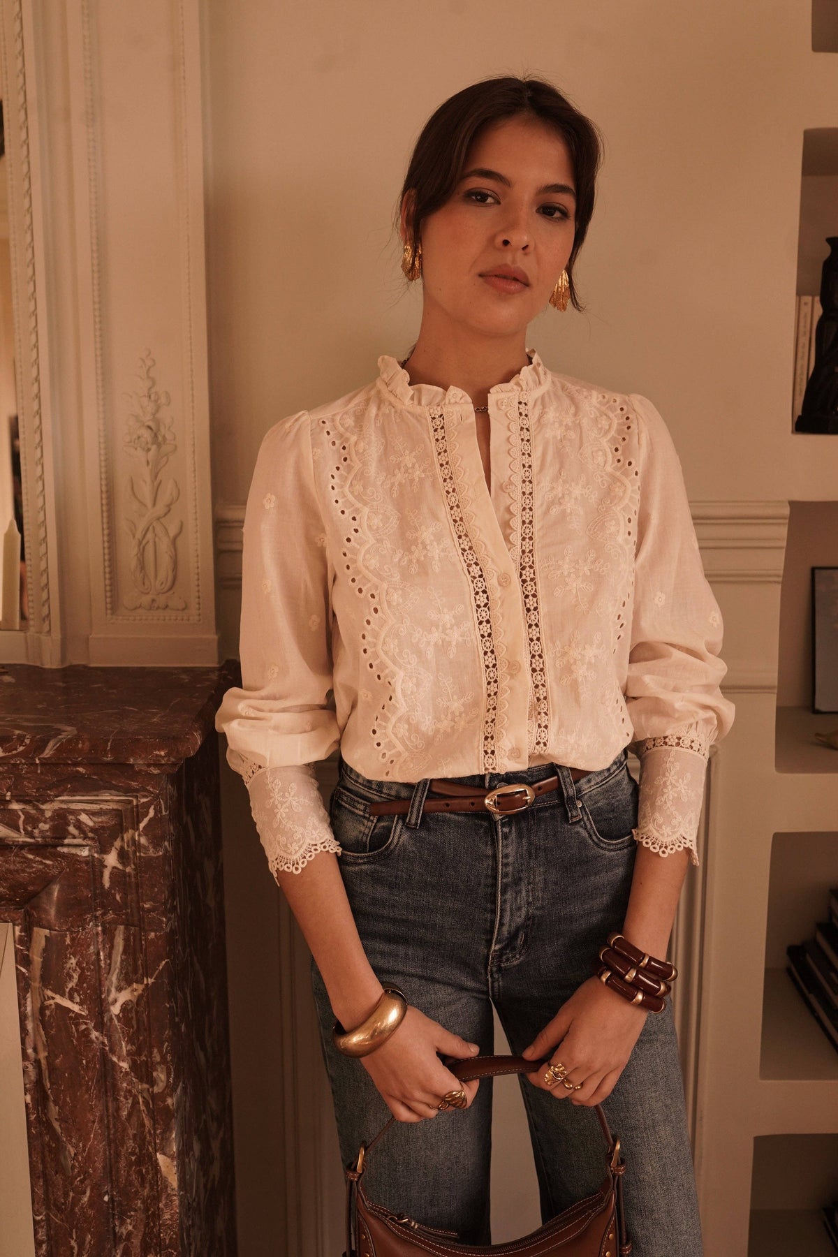 Blandine shirt: Blanc / M