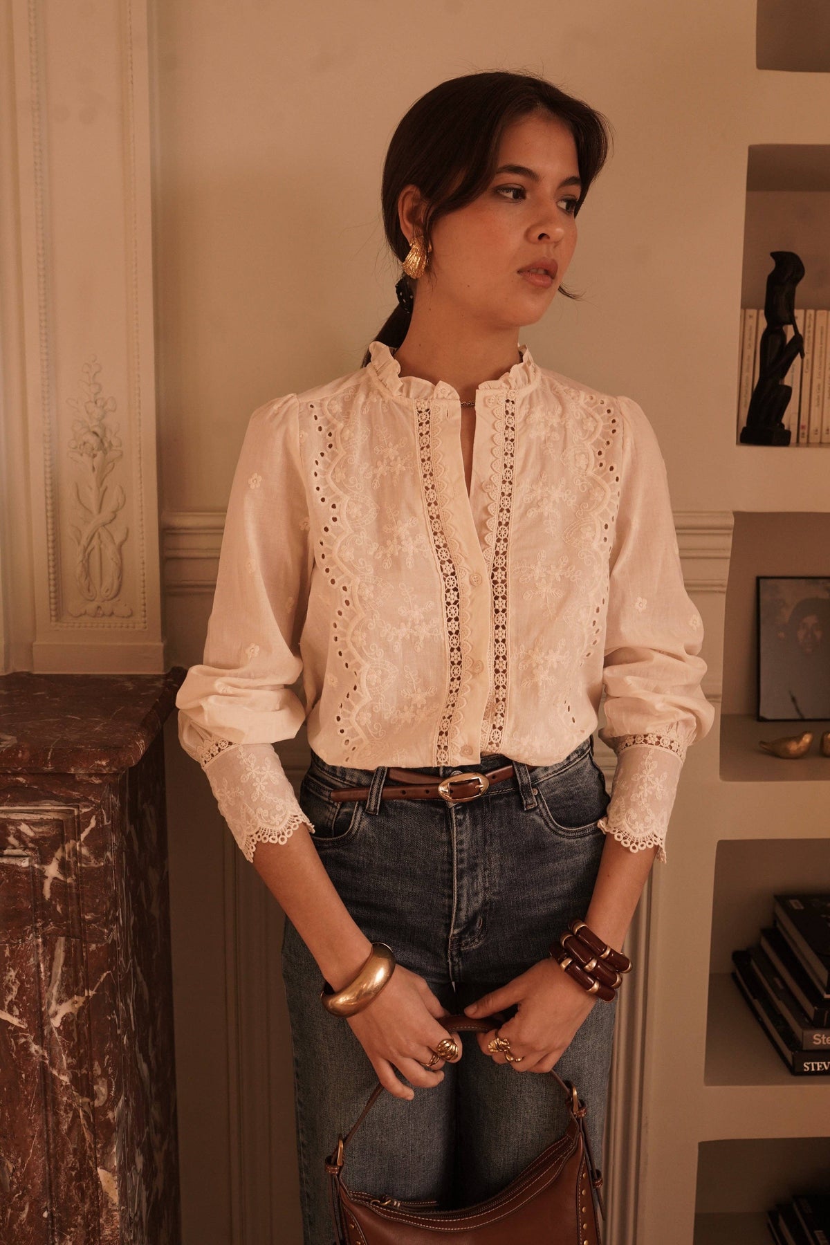 Blandine shirt: Beige / L