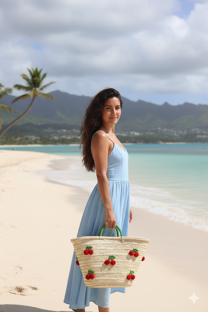 French basket bag, Natural Bag, Beach Bag, Handmade Bag