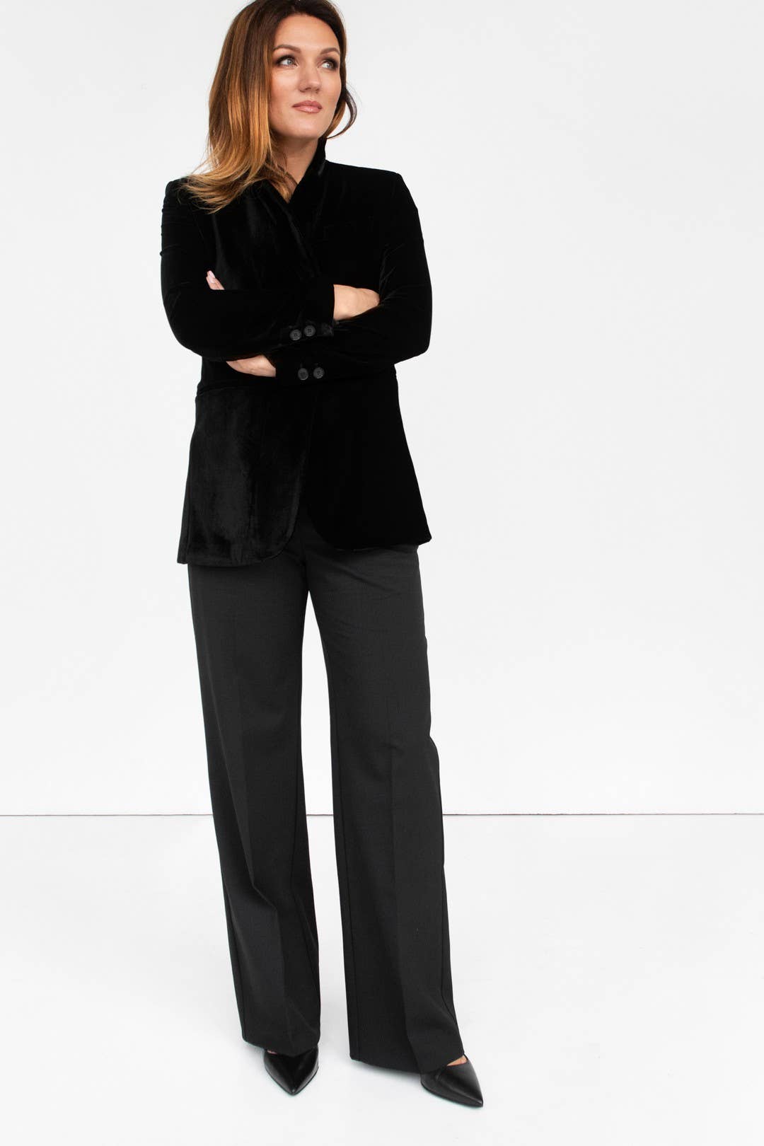 Pantaloni Boston CAPSULE in misto lana italiano, neri, taglia L