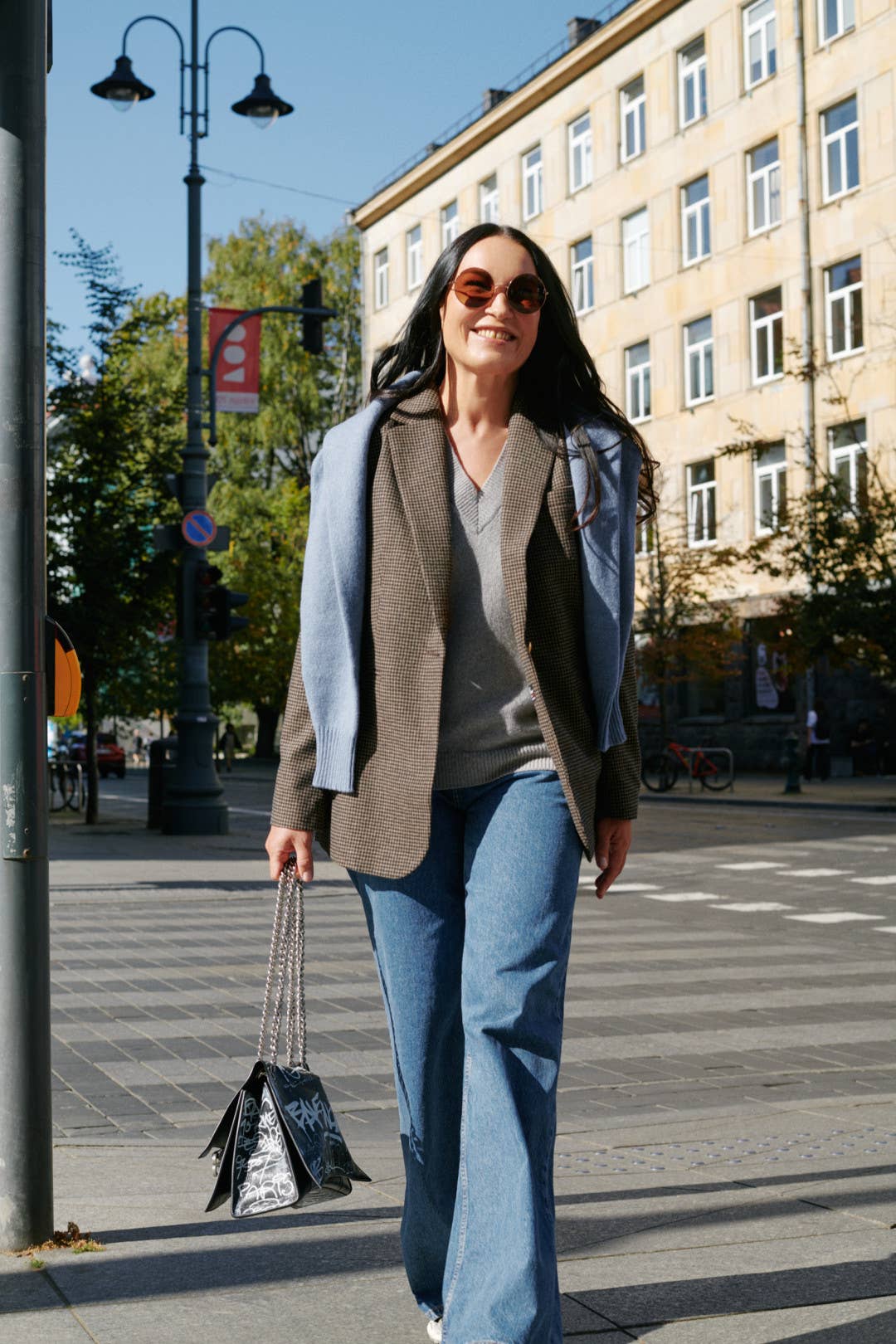 Jeans Harlem CAPSULE a gamba larga in denim di cotone, blu, taglia S