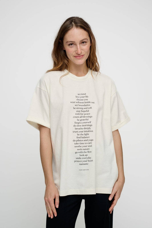 25 together tee: Ecru/moonless night / L/XL