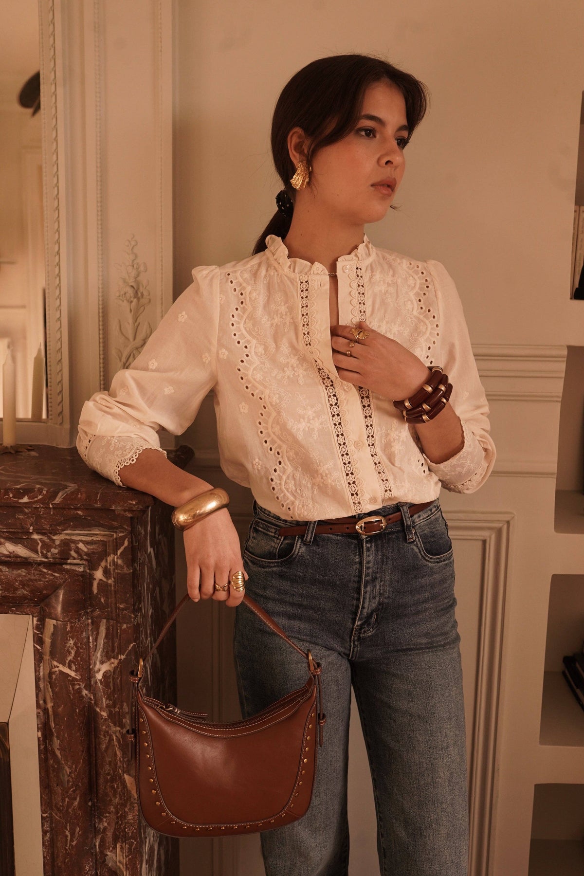 Blandine shirt: Blanc / M