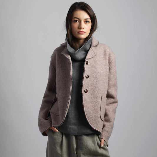 Blazer QUINN Knotium in lana cotta color sabbia melange