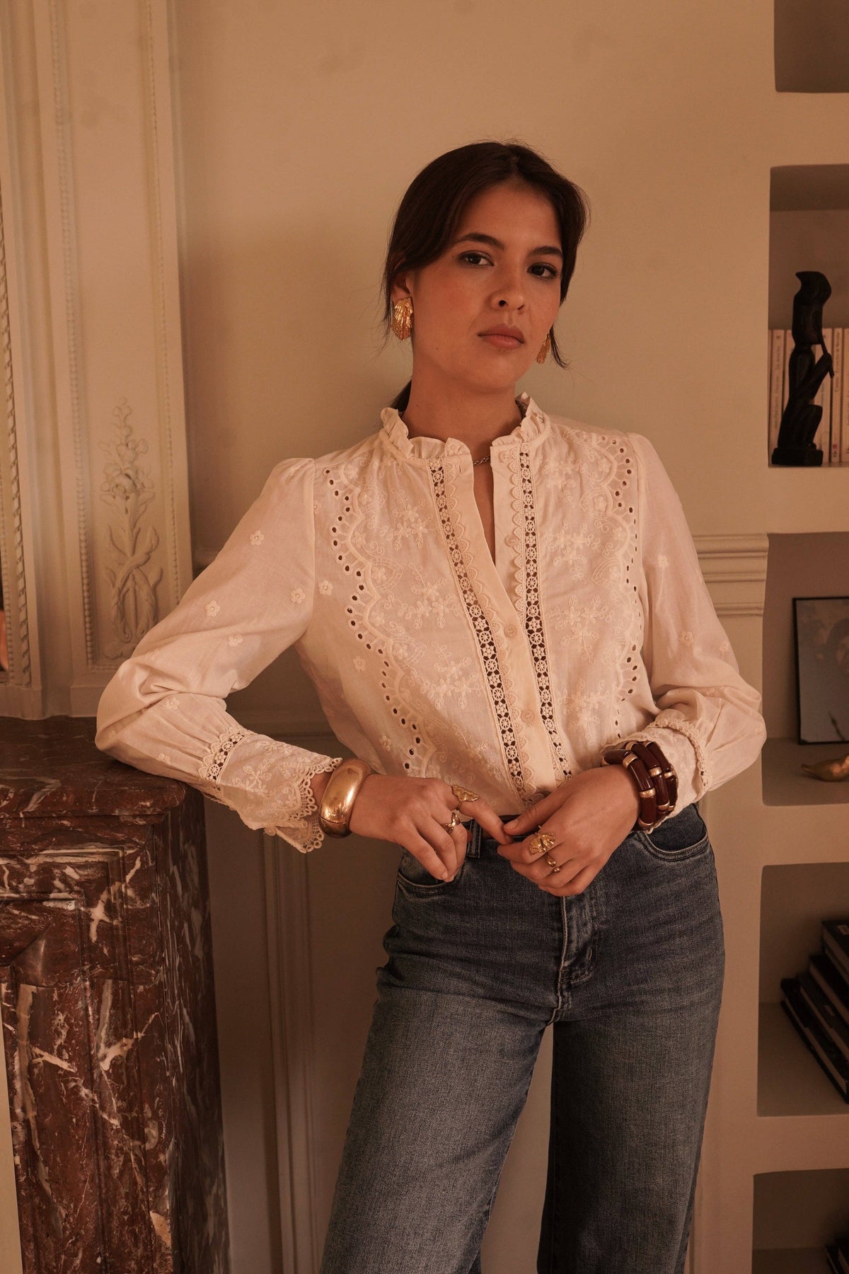 Blandine shirt: Blanc / M