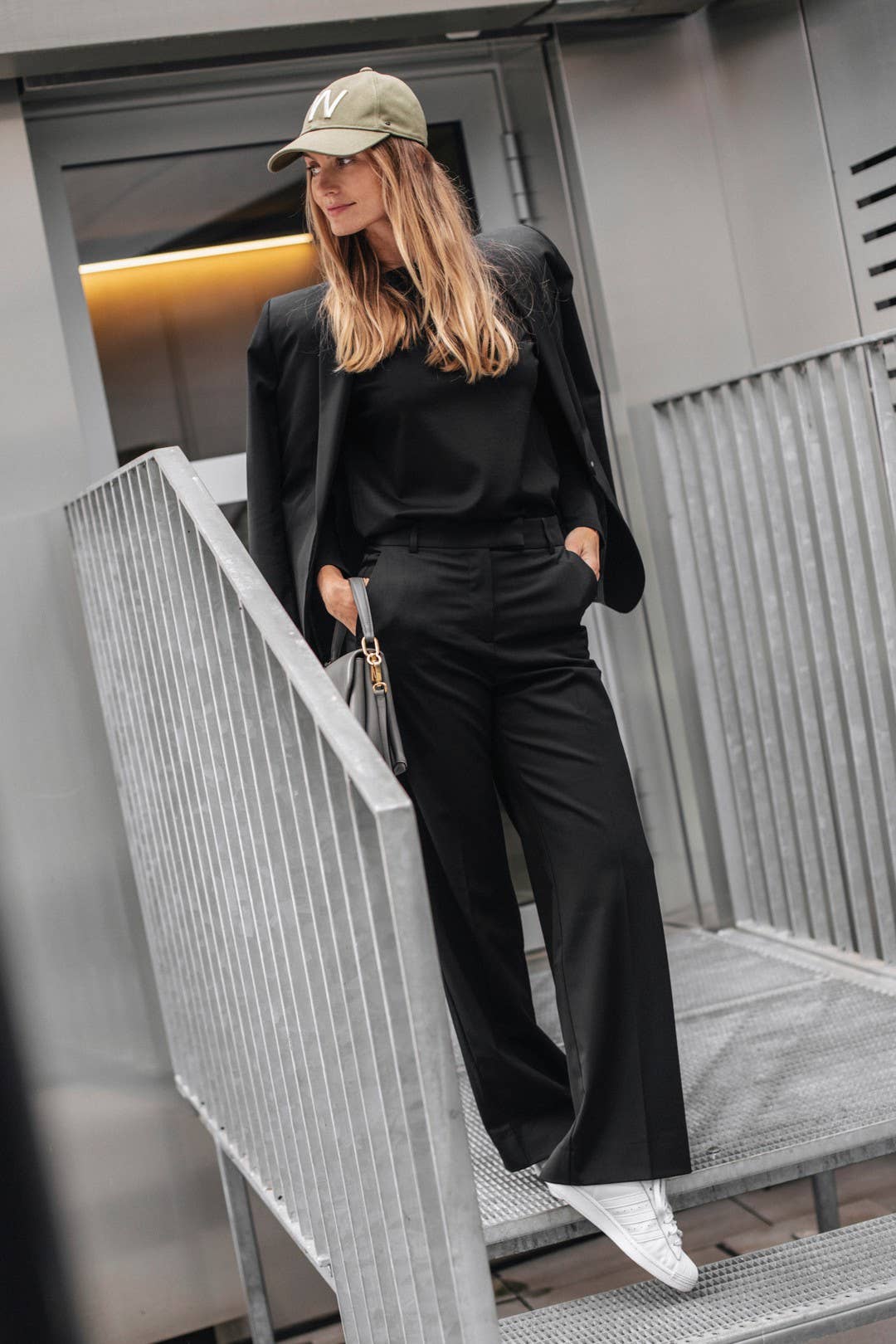 Pantaloni Boston CAPSULE in misto lana italiano, neri, taglia L