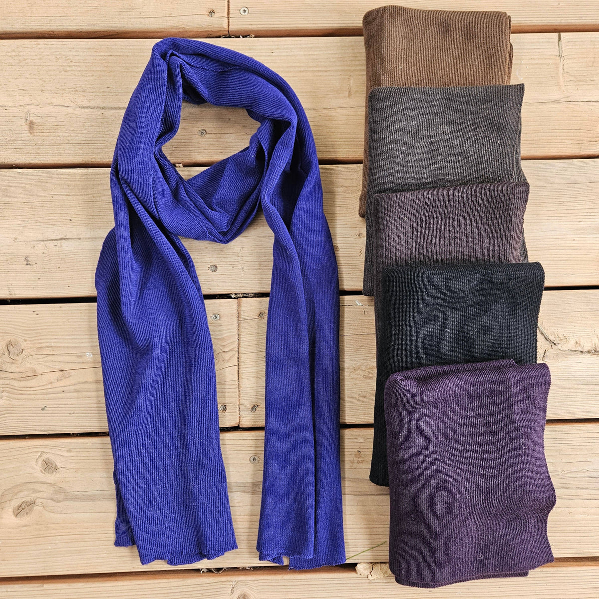 100% Merino wool scarf for men or women - Unisex beige wool: Off-White