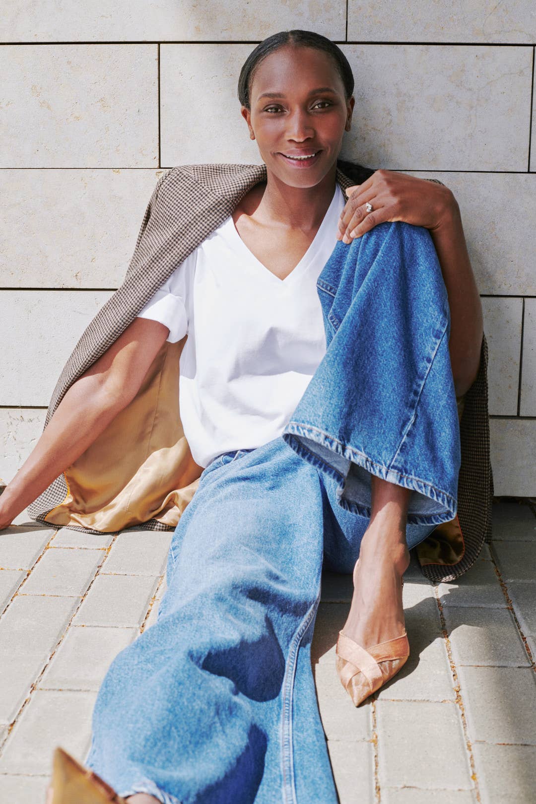 Jeans Harlem CAPSULE a gamba larga in denim di cotone, blu, taglia M