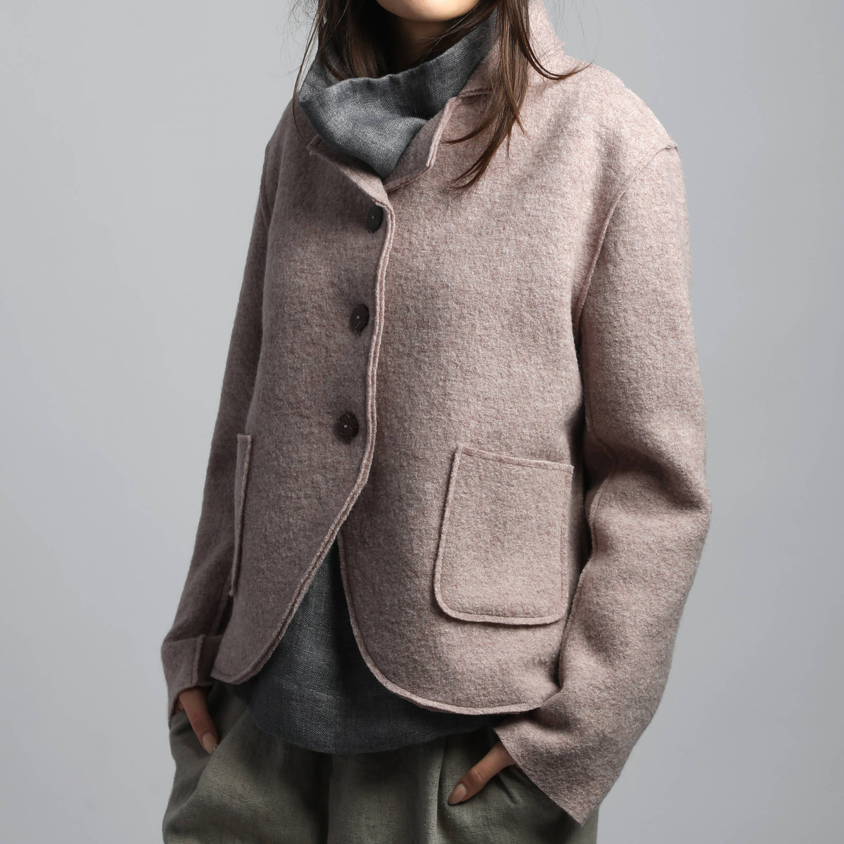 Blazer QUINN Knotium in lana cotta, sabbia melange