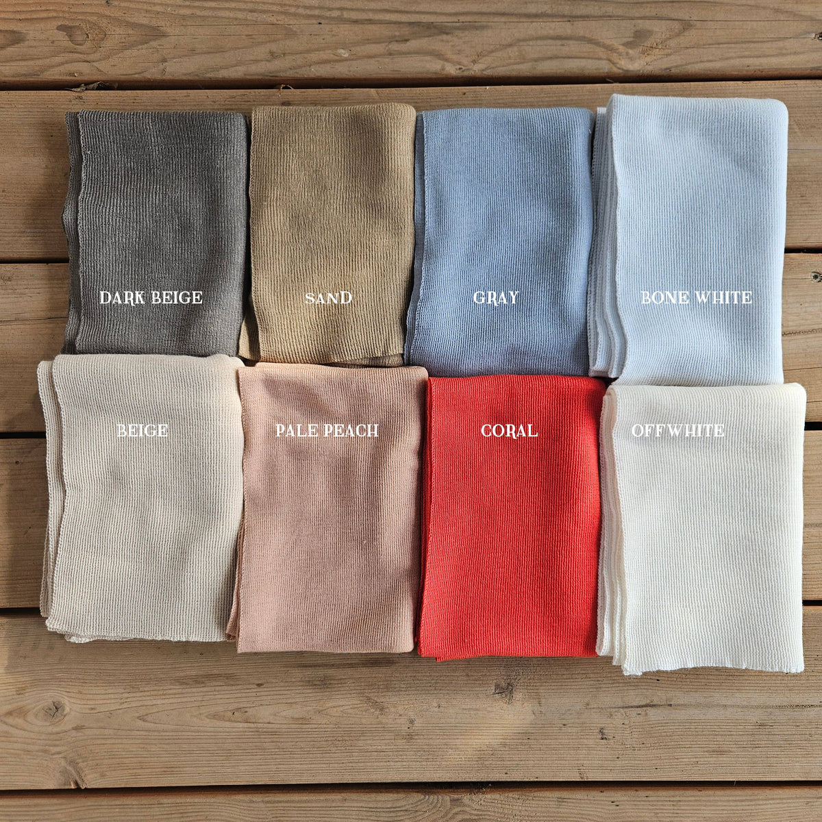 100% Merino wool scarf for men or women - Unisex beige wool: Off-White