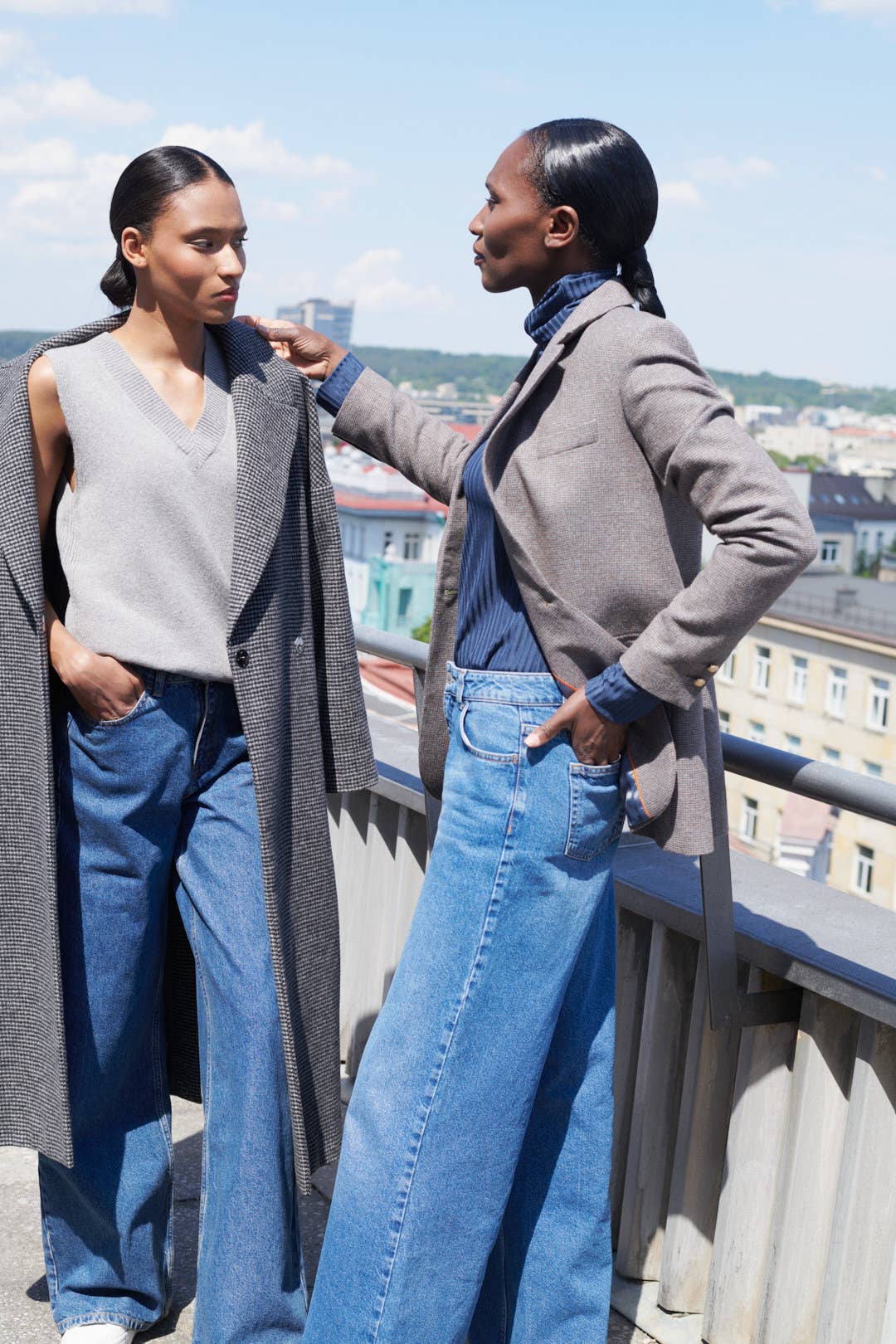 Jeans Harlem CAPSULE a gamba larga in denim di cotone, blu, taglia M