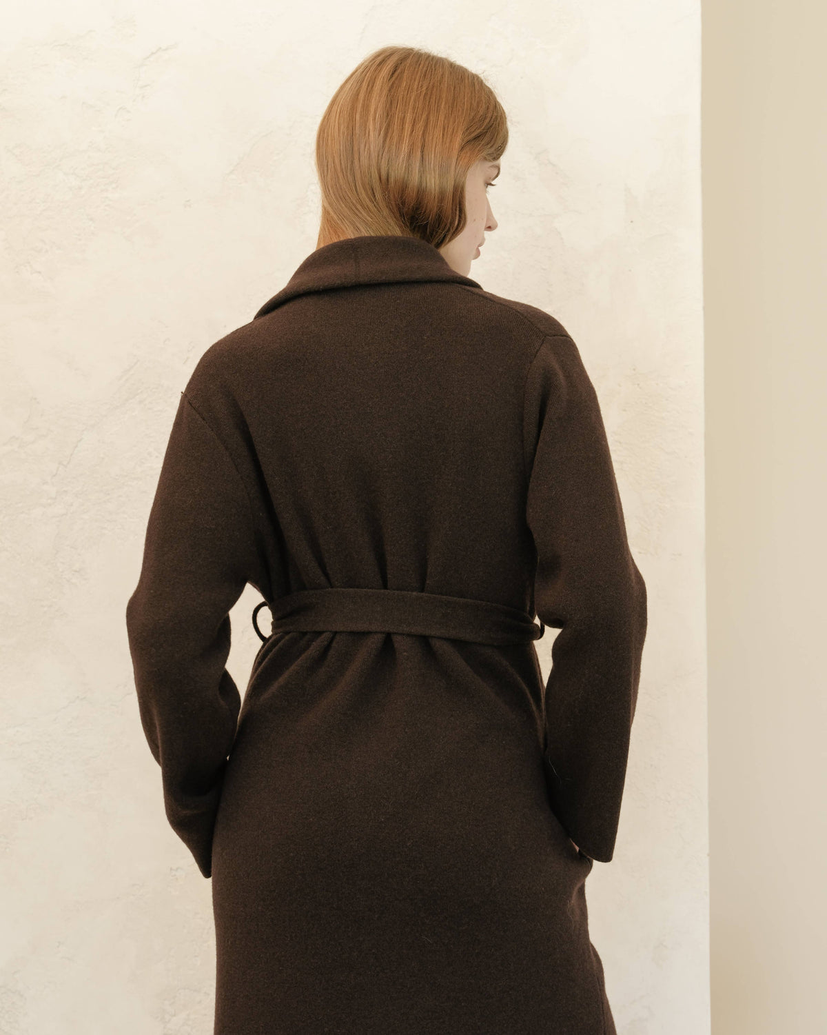 Cappotto cardigan maxi Lèmme in cashmere mix con cintura, nero, taglia M