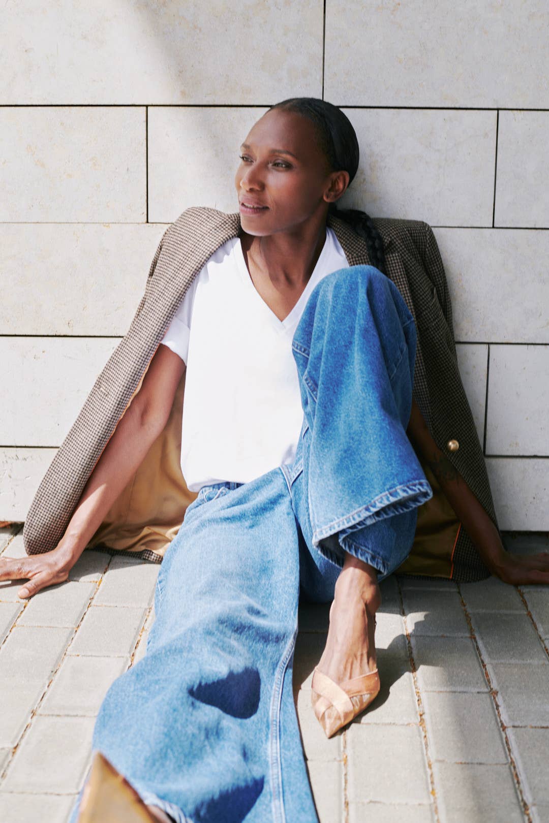 Jeans Harlem CAPSULE a gamba larga in denim di cotone, blu, taglia S