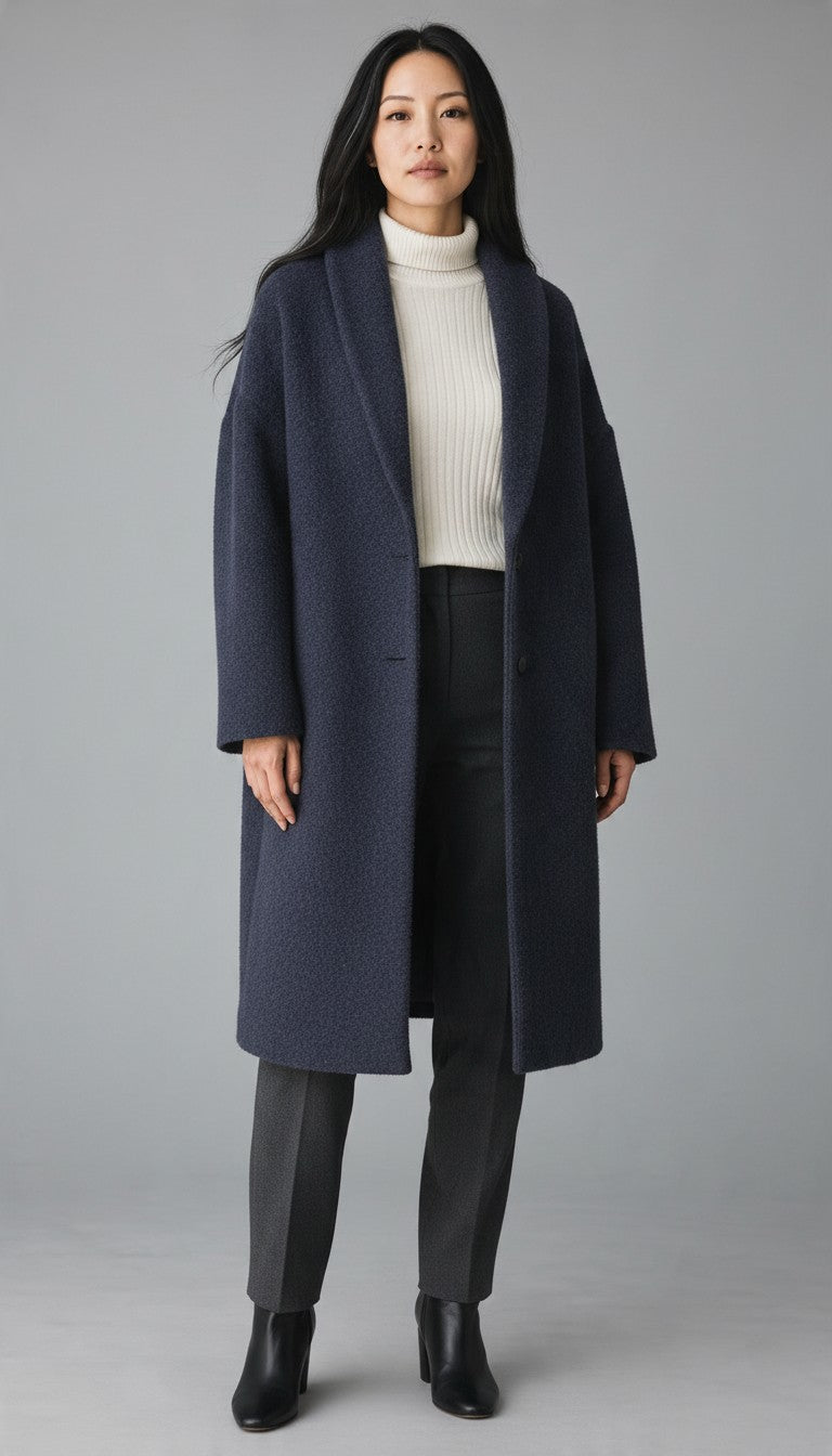 Cappotto Ginko in pura lana, blu