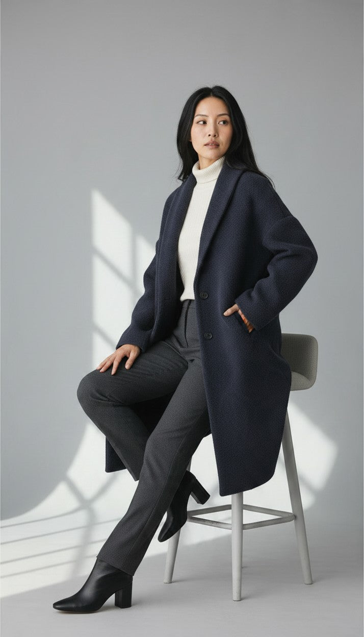 Cappotto Ginko in pura lana, blu