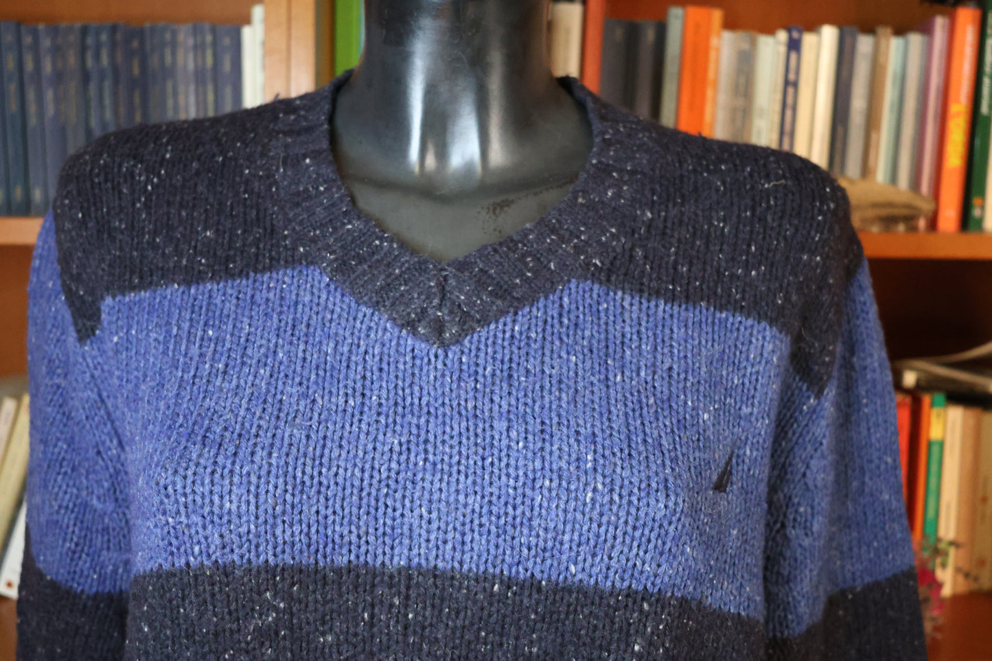 Maglione blu bicolore