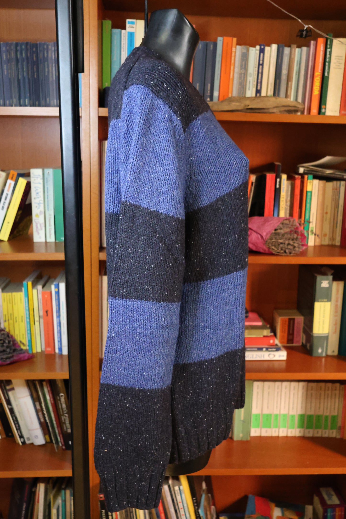 Maglione blu bicolore