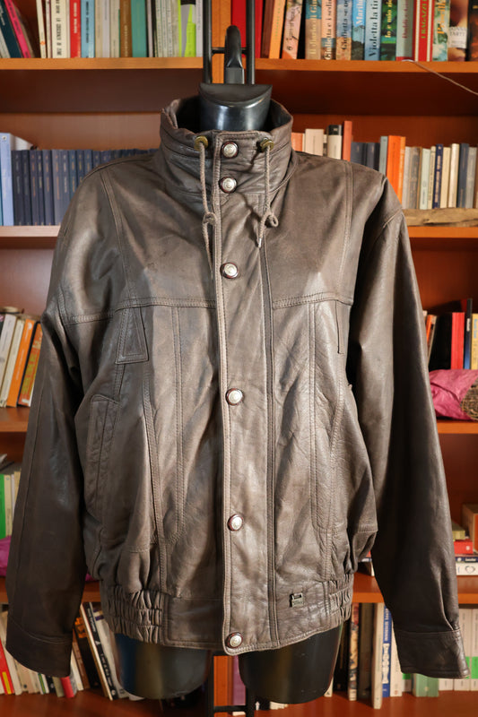 Bomber in pelle marrone