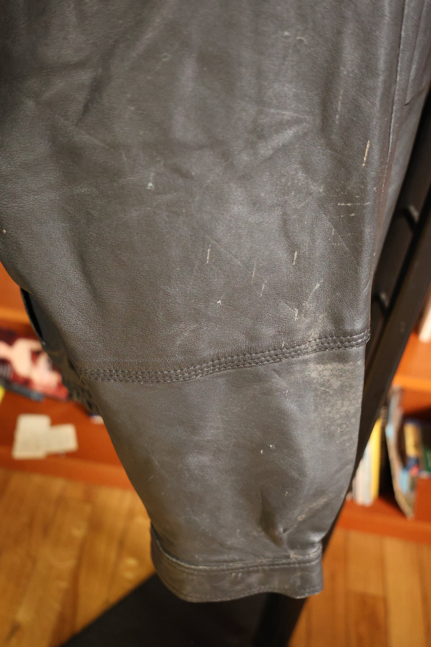 Giacca lunga in pelle nera