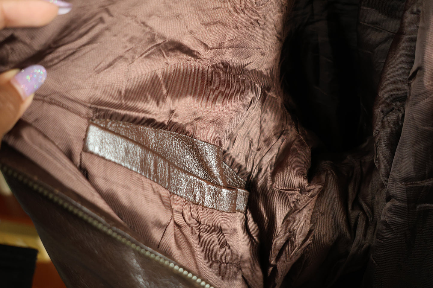 Bomber in pelle marrone
