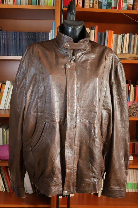 Bomber in pelle marrone