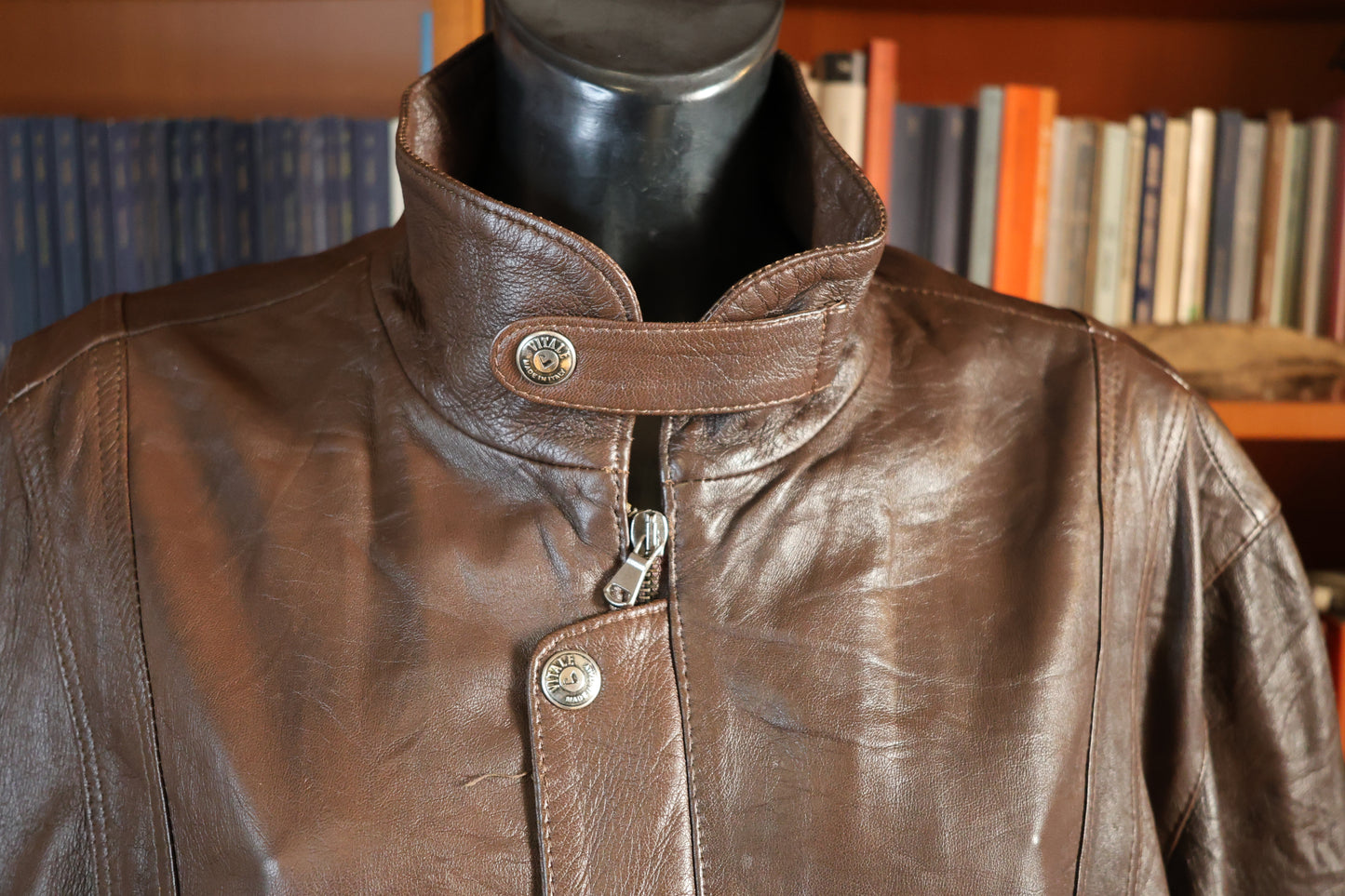 Bomber in pelle marrone