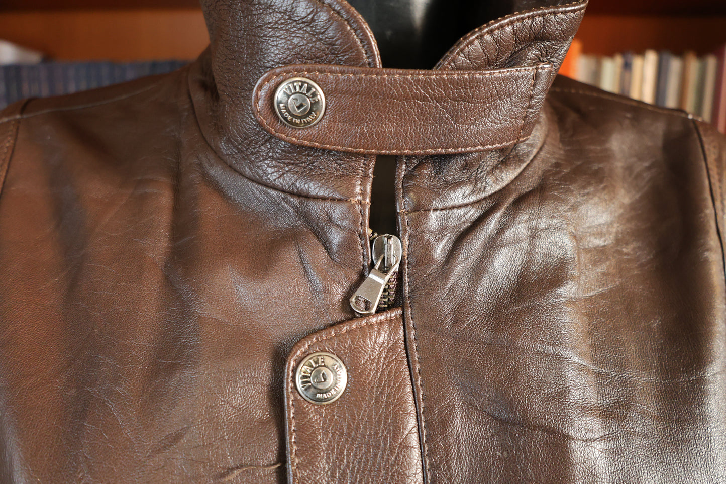 Bomber in pelle marrone