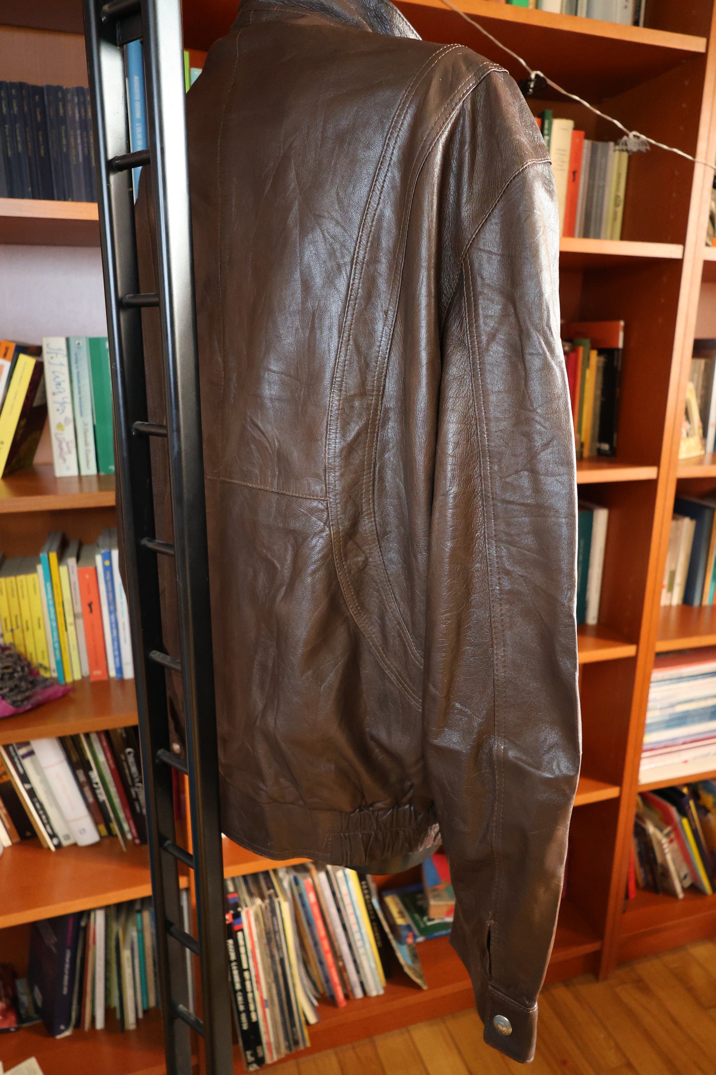 Bomber in pelle marrone