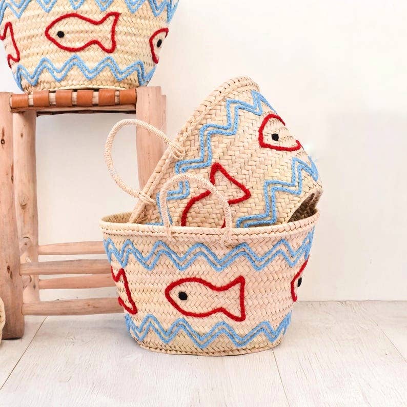 Handmade French Basket Bag – Natural Straw Beach Tote