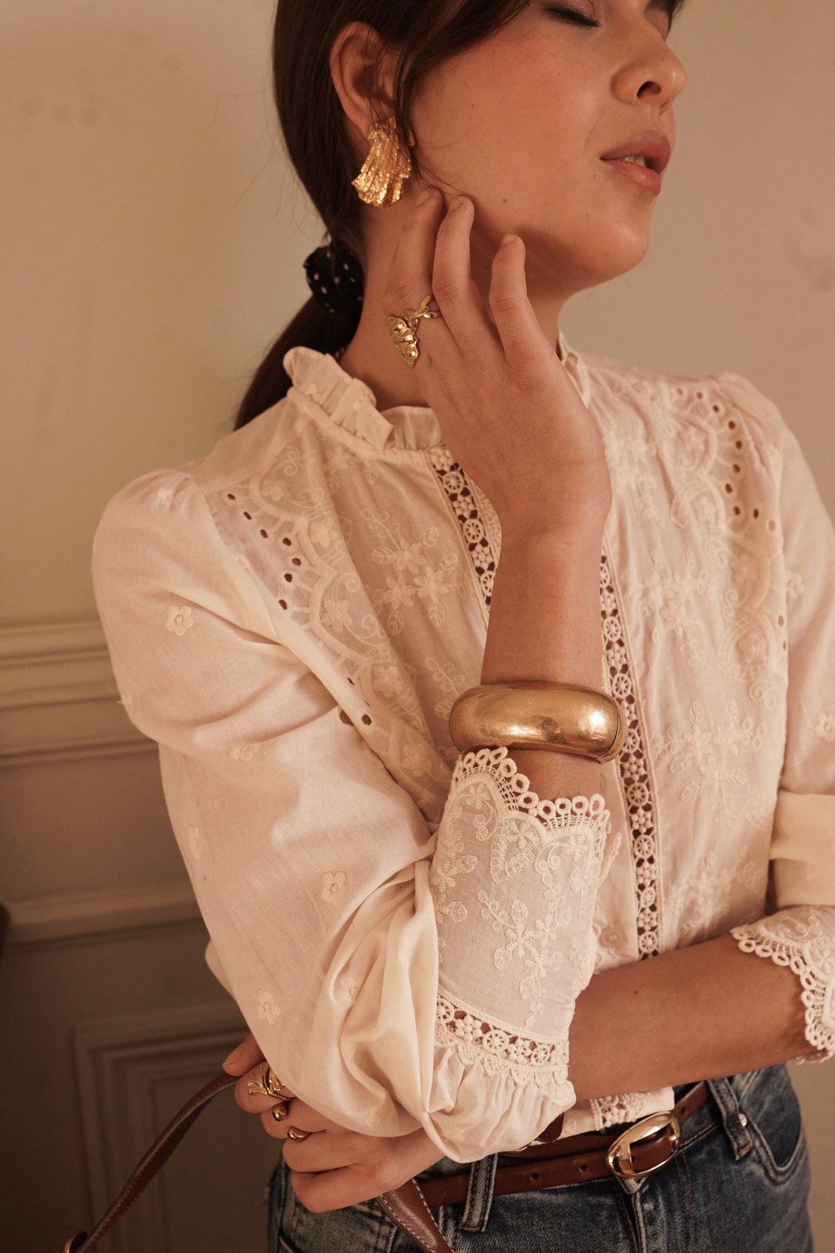 Blandine shirt: Blanc / L