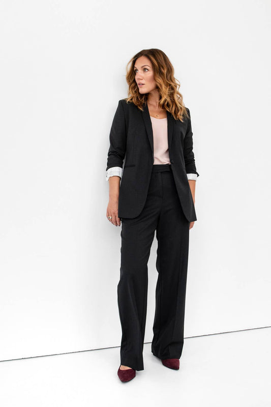 Pantaloni neri Boston CAPSULE in misto lana italiano