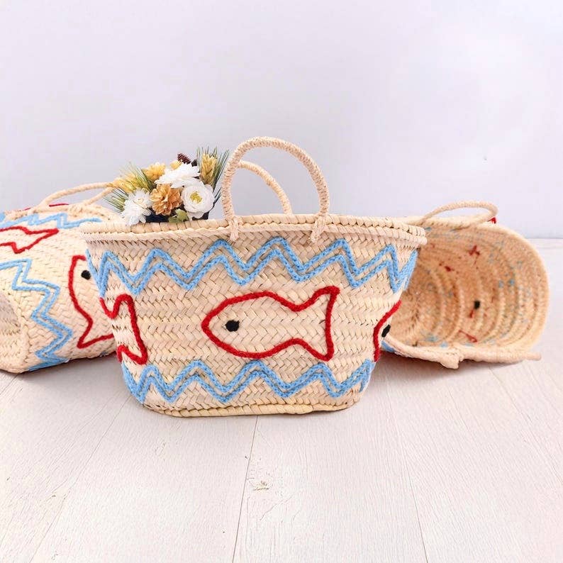 Handmade French Basket Bag – Natural Straw Beach Tote