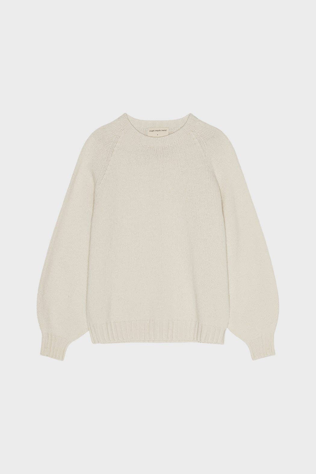 Maglione Sienna moshi moshi mind in lana riciclata, ecru, taglia S